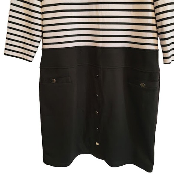 Sandra Darren- Black and white dress- size 10 - Picture 3 of 7